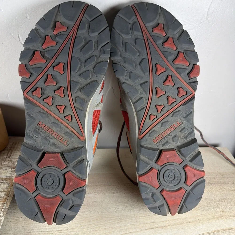 Merrell Moab Edge Mens Hiking Shoes 11.5 Grey Red